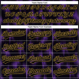 Custom Black Purple-Old Gold 3D Pattern Design Halftone Dots Authentic Baseball Jersey