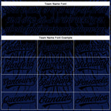 Custom Black Navy 3D Pattern Design Abstract Wave Authentic Baseball Jersey