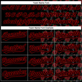 Custom Black Red 3D Pattern Design Gothic Style Rose Authentic Baseball Jersey