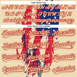Custom Cream Red-Royal 3D Pattern Design American Spirit American Eagle And Stars Authentic Baseball Jersey