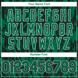 Custom Kelly Green Black-White 3D Pattern Design Abstract Fluid Authentic Baseball Jersey