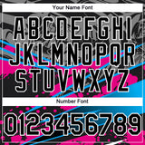 Custom Black Pink-White 3D Pattern Design Splatter Art Authentic Baseball Jersey
