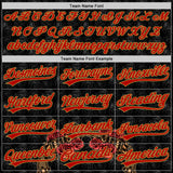 Custom Black Old Gold-Red 3D Pattern Design Gothic Style Gun With Rose Authentic Baseball Jersey