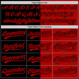 Custom Red Black 3D Pattern Design Gothic Style Rose Authentic Baseball Jersey