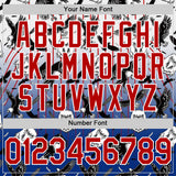 Custom White Red-Royal 3D Pattern Design American Eagle Authentic Baseball Jersey