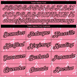 Custom Medium Pink Black 3D Pink Ribbon Breast Cancer Performance T-Shirt