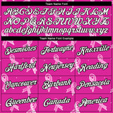 Custom Deep Pink White-Black 3D Pink Ribbon Breast Cancer Performance T-Shirt