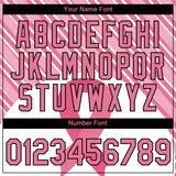 Custom Medium Pink Black-White 3D Pink Ribbon Breast Cancer Performance T-Shirt