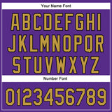 Custom Purple Old Gold-Black 3D Pattern Design Football Helmet Authentic Baseball Jersey