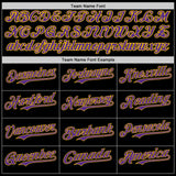 Custom Black Purple-Yellow 3D Pattern Design Rave Skull Authentic Baseball Jersey