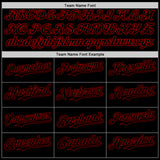 Custom Black Red 3D Pattern Design Rave Gothic Style Authentic Baseball Jersey