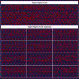 Custom Navy Red 3D Pattern Design Hearts Authentic Baseball Jersey