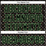 Custom Black Pea Green-White 3D Pattern Design Rodeo Cowboy Authentic Baseball Jersey