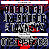 Custom Red Black-Thunder Blue 3D Pattern Design Knight Hero Art Authentic Baseball Jersey