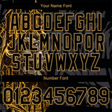 Custom Black Old Gold 3D Pattern Design Animal Lion Authentic Baseball Jersey