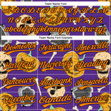 Custom Purple Bay Orange-Black 3D Pattern Halloween Skull Authentic Baseball Jersey
