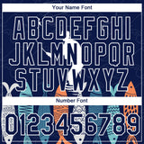 Custom Navy White 3D Pattern Design Fishing Performance T-Shirt