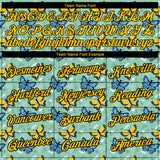 Custom Ice Blue Gold-Black 3D Pattern Design Butterfly Performance T-Shirt