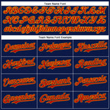 Custom Navy Red-Gold 3D Pattern Design Vintage Tattoos Authentic Baseball Jersey