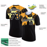Custom Black White 3D Halloween Performance T-Shirt