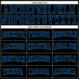 Custom Stitched Black Powder Blue 3D Pattern Design Gradient Square Shape Sports Pullover Sweatshirt Hoodie