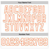 Custom Stitched White Orange 3D Pattern Design Gradient Square Shape Sports Pullover Sweatshirt Hoodie