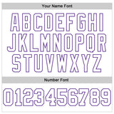 Custom Stitched White Purple 3D Pattern Design Gradient Square Shape Sports Pullover Sweatshirt Hoodie