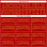 Custom Stitched Red Old Gold 3D Pattern Design Gradient Square Shape Sports Pullover Sweatshirt Hoodie