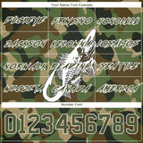 Custom Camo Olive-White 3D Fish Hook Skull Fishing Sports Pullover Sweatshirt Salute To Service Hoodie