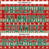 Custom Stitched Red Kelly Green-White 3D Christmas Sports Pullover Sweatshirt Hoodie