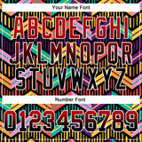 Custom Stitched Black Red-White Fade 3D Pattern Design Colorful Stripes Shapes Sports Pullover Sweatshirt Hoodie