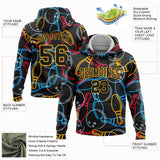 Custom Stitched Black Gold 3D Bowling Sports Pullover Sweatshirt Hoodie