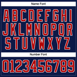 Custom Navy Red-White Funny Christmas 3D Hockey Lace Neck Jersey