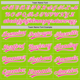 Custom Neon Green Pink-White 3D Funny Christmas Authentic Baseball Jersey