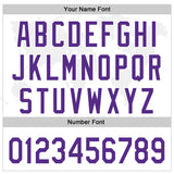 Custom White Purple 3D Thyroid Cancer Ribbon Authentic Baseball Jersey