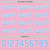 Custom Light Pink Light Blue-White 3D Love Heart Valentine's Day Authentic Baseball Jersey