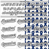 Custom White Black-Navy 3D Colorectal Cancer Ribbon Authentic Baseball Jersey