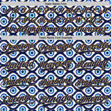 Custom White Navy-Old Gold 3D Pattern Design Evil Eyes Authentic Baseball Jersey