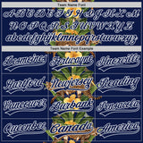 Custom Navy White 3D Tropical Hawaii Jungle Plant And Leopard Authentic Baseball Jersey