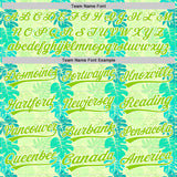 Custom Pea Green Neon Green-White 3D Tropical Hawaii Jungle Leaves Authentic Baseball Jersey
