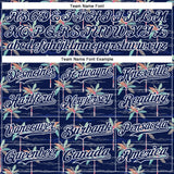 Custom Navy White 3D Hawaii Beach Tropical Palm Tree Authentic Baseball Jersey