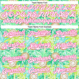 Custom White Pink 3D Hawaii Tropical Coconut Tree Authentic Baseball Jersey