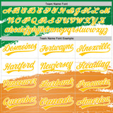 Custom Green Yellow-Texas Orange 3D St. Patrick's Day Shamrock Authentic Baseball Jersey
