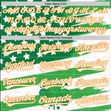 Custom White Bay Orange-Green 3D St. Patrick's Day Shamrock Authentic Baseball Jersey