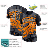Custom Black Steel Gray-Bay Orange 3D Esports Performance T-Shirt