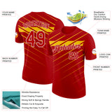 Custom Red Yellow-White 3D Esports Performance T-Shirt