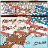 Custom City Cream White-Brown 3D Pattern Design Sailing Ship Compass Columbus Day Performance T-Shirt