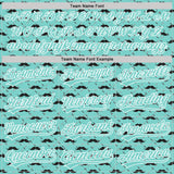 Custom Ice Blue White 3D Pattern Design Father's Day Mustache Authentic Baseball Jersey