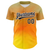 Custom Old Gold Black-White 3D Pattern Design Father's Day Family Love Authentic Baseball Jersey