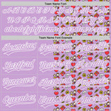 Custom Light Purple White 3D Pattern Design Father's Day Family Love Authentic Baseball Jersey